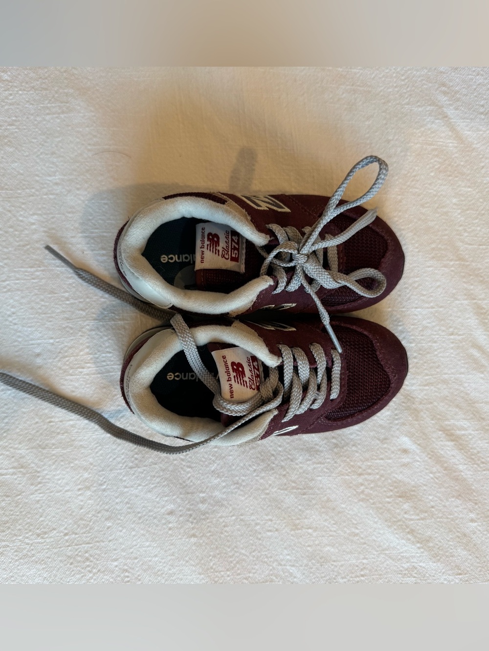 New Balance Kids Maroon and Gray Lace-Up Sneakers